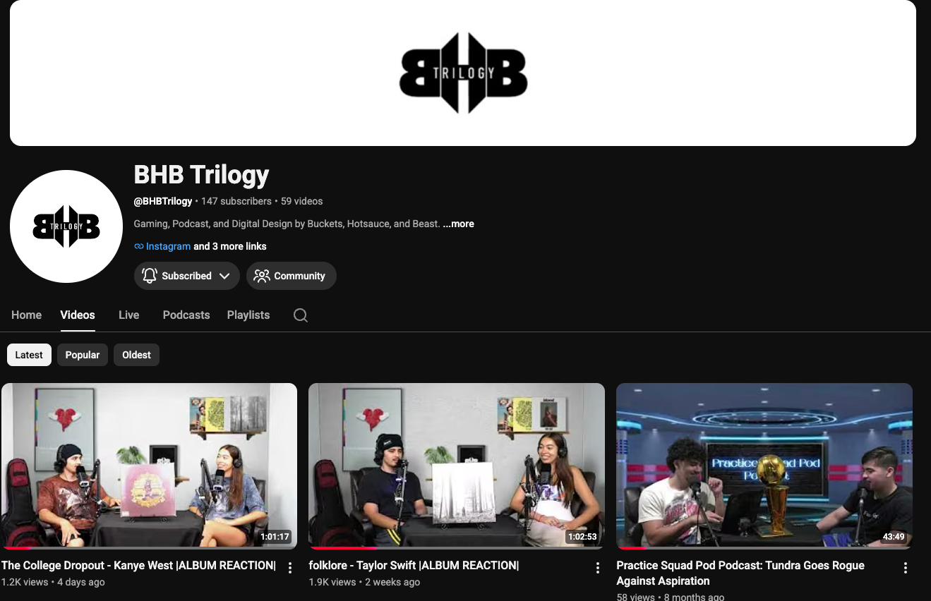 BHB Trilogy YouTube channel — podcasts and album reactions